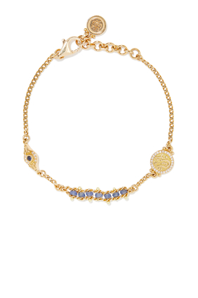 Love Bracelet, 18k Yellow Gold with Sapphire & Diamond